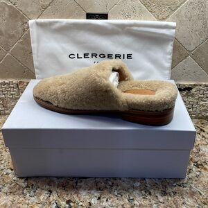 ROBERT CLERGERIE PARIS, GILLIEF, SHEARLING MULES, SIZE US 9, EU 39